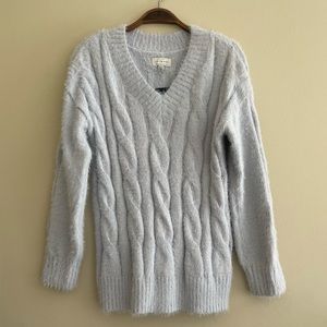 NWT Lucky Brand Fuzzy Cable Knit Sweater